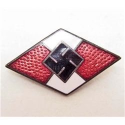 NAZI GERMAN HITLER YOUTH ENAMELED PARTY BADGE