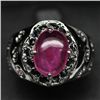 Image 1 : WHITE GOLD OVER STERLING SILVER RUBY & SAPPHIRE RING