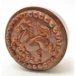 CARVED JADE HORSE SEAL