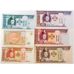 6 PIECE MONGOLIAN CURRENCY 2008 BANK NOTE SET