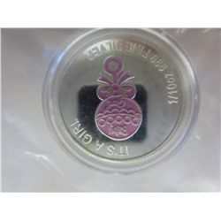 "It's a Girl" .999 silver colorized round