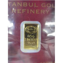 Turkish mint .999 solid gold Investors bar - 0.5g
