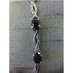 Sapphire & diamond ladies tennis bracelet