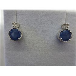 Brand new sapphire & diamond stud earrings