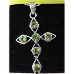 Sterling silver cross & necklace