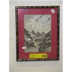 Vintage Japanese embroidery picture