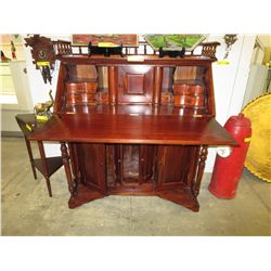 Wood drop front secretary style desk