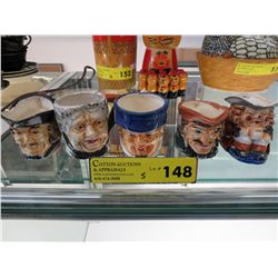 5 Mini character jugs made in Occupied Japan