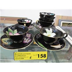 Hand painted tea cups & saucers - Occupied Japan