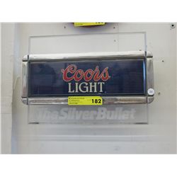 Back lit electric Coors Light sign