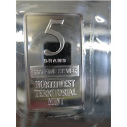 6 silver North West Territorial mint bars