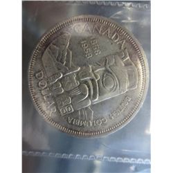 1958 Canada Totem Death Dollar, 80% silver