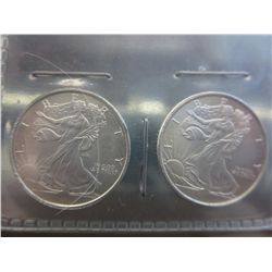 2  Walking Liberty rounds, 0.999 silver