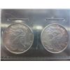 Image 1 : 2  Walking Liberty rounds, 0.999 silver