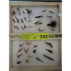 Box of hand tied fishing flies