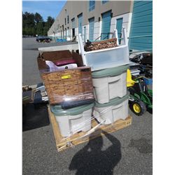 Skid of unsorted misc. household goods