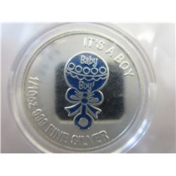 "It's a Boy" colourized .999 solid silver round