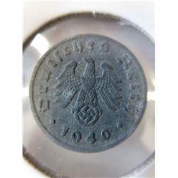 10 x WWII Nazi German Eagle & Swastika zinc coins