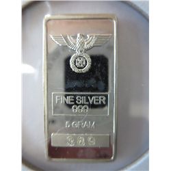 German Eagle & Iron Cross .999 silver bar