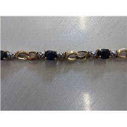Ladies sapphire & diamond tennis bracelet