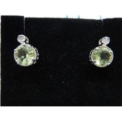 New pair of lemon topaz & diamond stud earrings