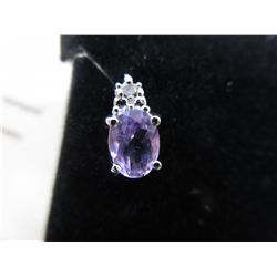 Diamond & amethyst stud earrings