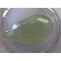 Gorgeous tear drop shaped premolite in gem jar