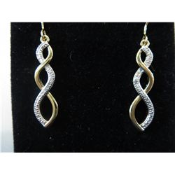Gorgeous gold & silver diamond earrings