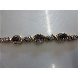 Ladies sapphire & diamond tennis bracelet