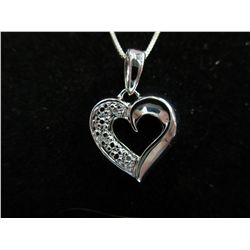 Ladies diamond heart necklace