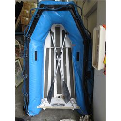 Zodiac boat with oars