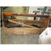 Image 1 : Wooden tool caddy & contents
