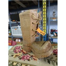 Folk art carved boot