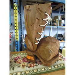 Folk art carved boot