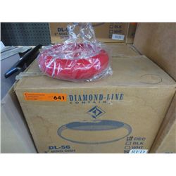 Case of 6" Ming dishes - red plastic