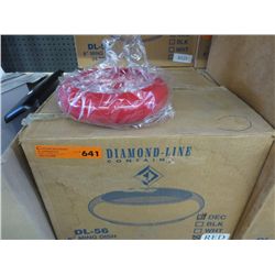 Case of 6" Ming dishes - red plastic