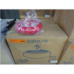 Case of 6" Ming dishes - red plastic