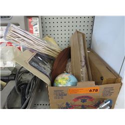 Box of decorative & household items