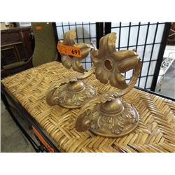 2 Carved wall sconces.