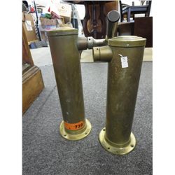 2 Brass beer tap components