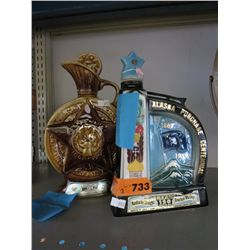 2 Collectible Jim Beam whiskey decanters