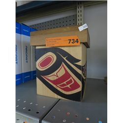 First Nations inspired wood box with lid