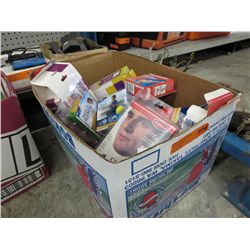 Box of misc. exercise & medical supplies.
