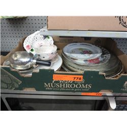 Box of household and decorative items