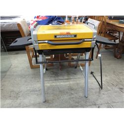 Hummer brand propane barbecue, on stand