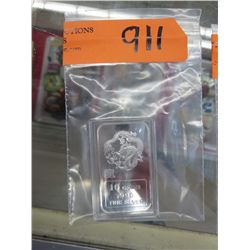 .999 Fine silver art bar - Dragon
