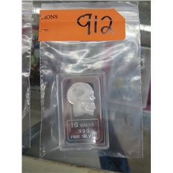 .999 Fine silver art bar - Skull