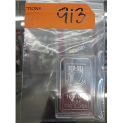 .999 Fine silver art bar - POW- MIA