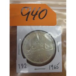 1964 Canadian Silver dollar coin