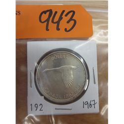 1967 Canadian Silver dollar coin